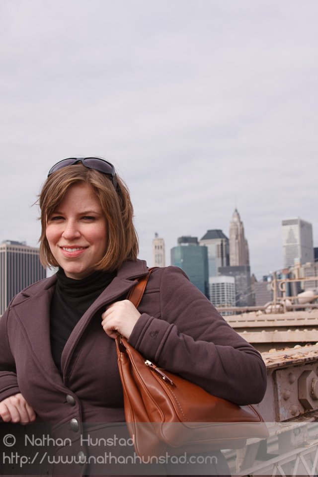 Julia Miller on the Brooklyn Bridge
